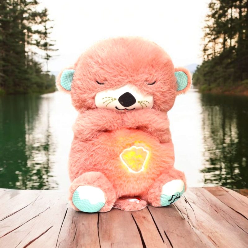 Breathing Teddy Otter Glowing Music for Baby Sensory Sleep Lights Rhythmic Simulation Plush for Babies Kids Soothing Sound and Décor Item - Image 2