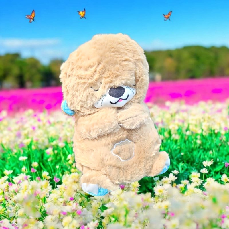 Breathing Teddy Otter Glowing Music for Baby Sensory Sleep Lights Rhythmic Simulation Plush for Babies Kids Soothing Sound and Décor Item - Image 3