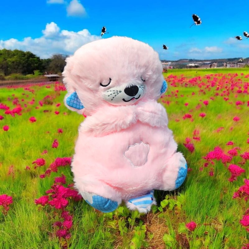 Breathing Teddy Otter Glowing Music for Baby Sensory Sleep Lights Rhythmic Simulation Plush for Babies Kids Soothing Sound and Décor Item - Image 5