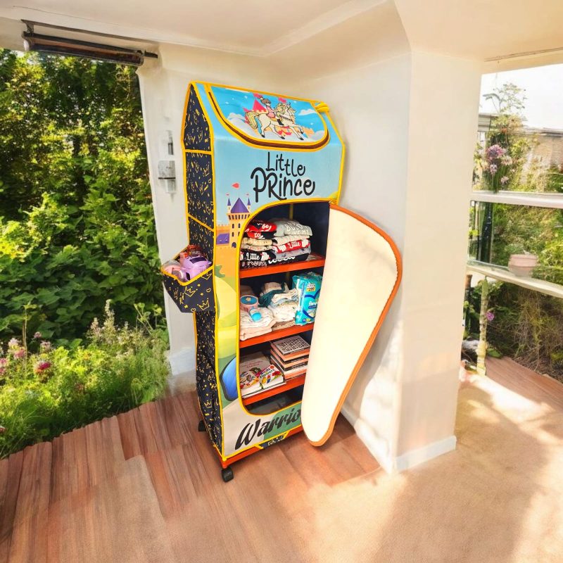 Cupboard | 4 Plastic Shelves Baby Foldable Wardrobe (Made in India), Unbreakable Material, (Plastic Structure