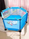 Baby Play fence ROUND type (hexagon shape) height-63cm; length-100cm for Toddlers & Kids up to 3 Years , Baby Fence with Safety Lock & Suction Cup  - STEEL PIPES