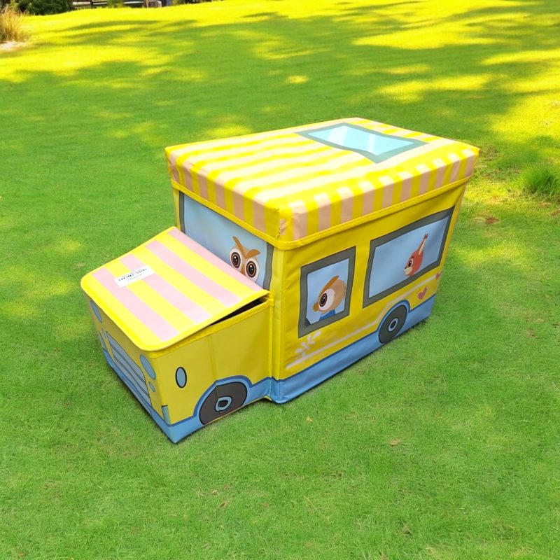 Foldable Storage Box with Lid | Toys Storage Bin | Wardrobe Organizer for Clothes | Front Handle |