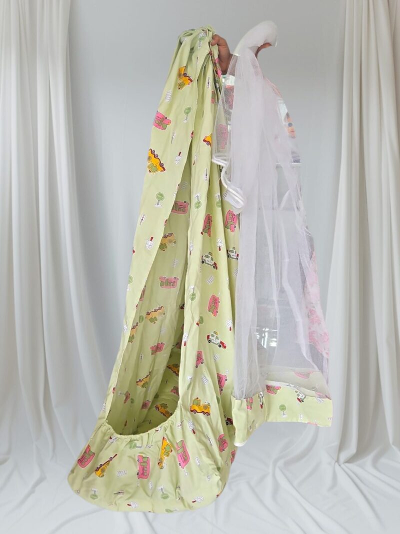 100% Organic Cotton Baby Swing Cradle Cloth+ Mosquito Net (Thottil Cloth+ Net) I(ANTI FALL)l 0-3 Years I 1 Piece - Image 2
