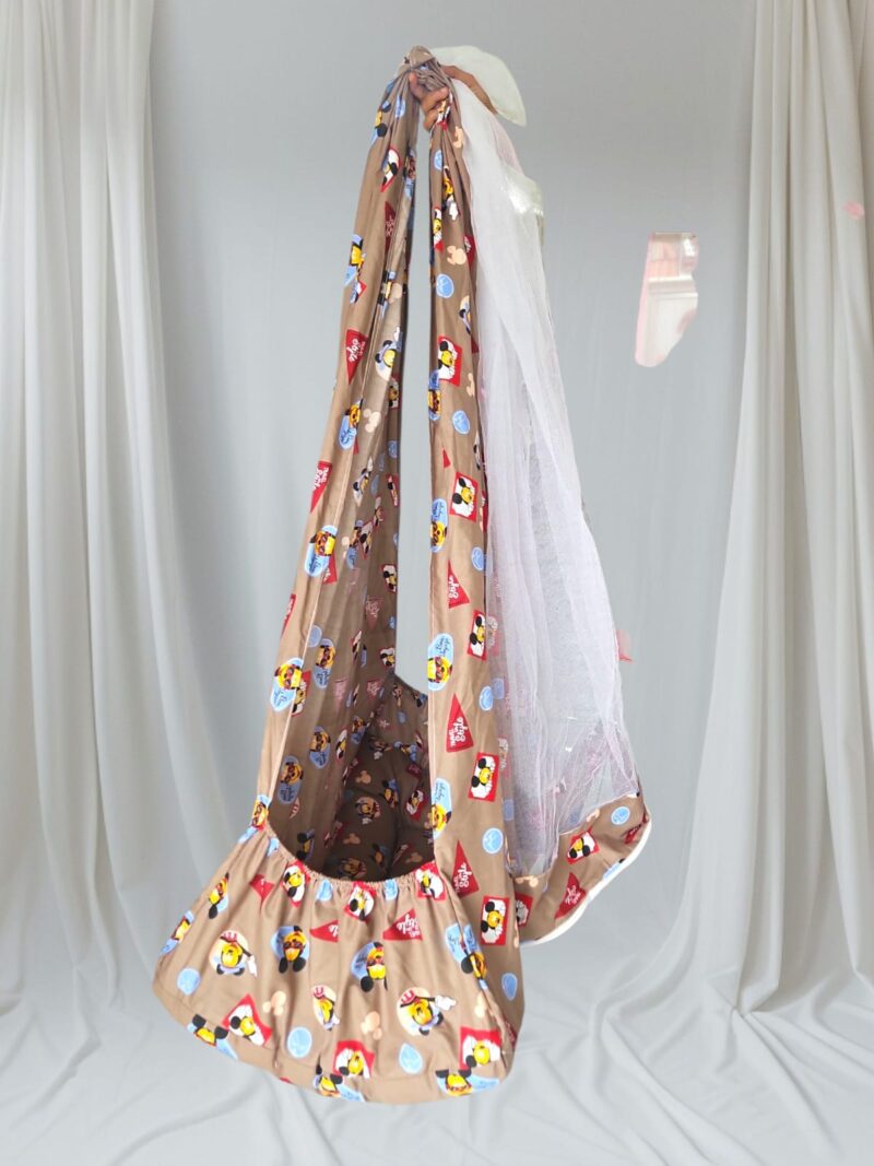 100% Organic Cotton Baby Swing Cradle Cloth+ Mosquito Net (Thottil Cloth+ Net) I(ANTI FALL)l 0-3 Years I 1 Piece - Image 4