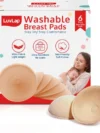 LuvLap Washable Maternity Nursing Breast Pads, 6 Pcs, Reusable, Leak-Proof