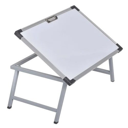 Polar Multi Purpose White Board Study Table - Portable and Foldable Laptop Study Writing Bed Breakfast Tray Table for Home,Office with 2 Markers and 1 Duster (Size - 60X40X25 Cm) - Image 2