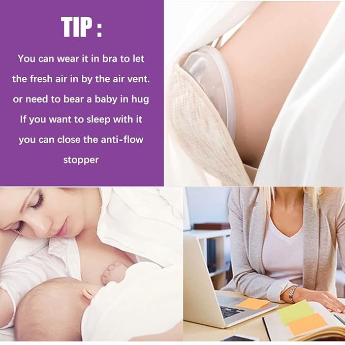 2Pcs Breastfeeding Milk Collectors Transparent Breast Shells with Scale Leakingproof Silicone Breast Shell with Pour Outlet Reusable Breast Shell Milk Collectors for Sensitive Nipples - Image 6