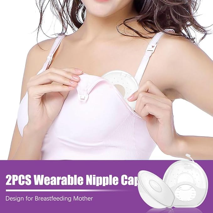 2Pcs Breastfeeding Milk Collectors Transparent Breast Shells with Scale Leakingproof Silicone Breast Shell with Pour Outlet Reusable Breast Shell Milk Collectors for Sensitive Nipples - Image 3