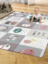 Premium Double Sided Waterproof Play Mat for Babies 0 to 2 Years, Baby Mats for Floor, Newborn Learning Floor Mat, Large & Foldable Crawling Carpet, Educational