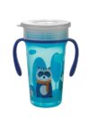 360° Soft Spout Trainer Sipper, 240ml, Dual Handle Leakproof & spillproof Sippy Cup for Kids/Toddlers Easy-Grip Handles, BPA-Free, E